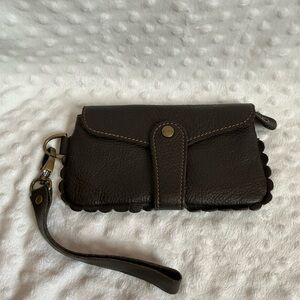 The Emi Leather Wristlet by Ameri Leather